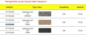 Gatorsand XP G2 Zwart zak 25kg A. van Elk BV